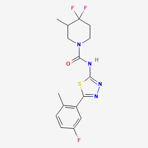 4,4-difluoro-N-[5-(5-fluoro-2-methylphenyl)-1,3,4-thiadiazol-2-yl]-3-methylpiperidine-1-carboxamide