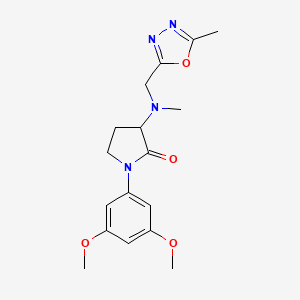 1-(3,5-Dimethoxyphenyl)-3-[methyl-[(5-methyl-1,3,4-oxadiazol-2-yl)methyl]amino]pyrrolidin-2-one