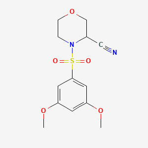 molecular formula C13H16N2O5S B6968319 4-(3,5-Dimethoxyphenyl)sulfonylmorpholine-3-carbonitrile 