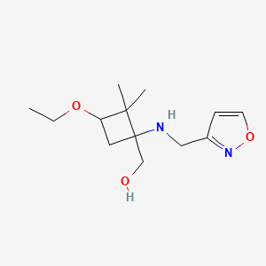 molecular formula C13H22N2O3 B6968320 [3-Ethoxy-2,2-dimethyl-1-(1,2-oxazol-3-ylmethylamino)cyclobutyl]methanol 