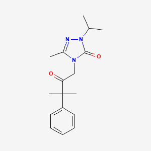 molecular formula C17H23N3O2 B6968331 5-Methyl-4-(3-methyl-2-oxo-3-phenylbutyl)-2-propan-2-yl-1,2,4-triazol-3-one 