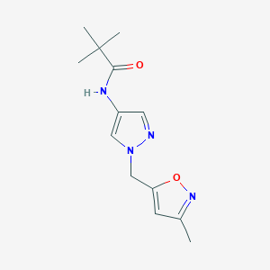 2,2-dimethyl-N-[1-[(3-methyl-1,2-oxazol-5-yl)methyl]pyrazol-4-yl]propanamide