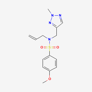 4-methoxy-N-[(2-methyltriazol-4-yl)methyl]-N-prop-2-enylbenzenesulfonamide