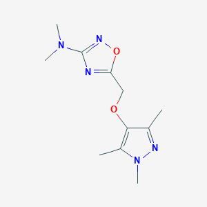 molecular formula C11H17N5O2 B6968366 N,N-dimethyl-5-[(1,3,5-trimethylpyrazol-4-yl)oxymethyl]-1,2,4-oxadiazol-3-amine 