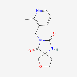 molecular formula C13H15N3O3 B6968373 3-[(2-Methylpyridin-3-yl)methyl]-7-oxa-1,3-diazaspiro[4.4]nonane-2,4-dione 