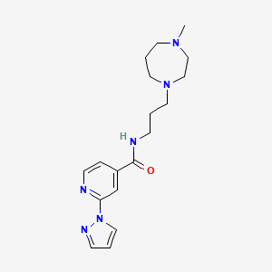 molecular formula C18H26N6O B6968395 N-[3-(4-methyl-1,4-diazepan-1-yl)propyl]-2-pyrazol-1-ylpyridine-4-carboxamide 