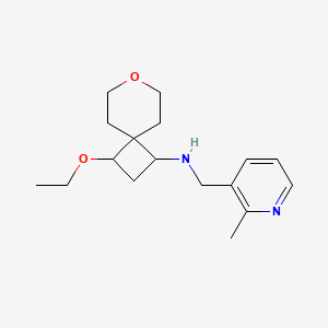 3-ethoxy-N-[(2-methylpyridin-3-yl)methyl]-7-oxaspiro[3.5]nonan-1-amine