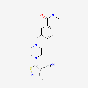 3-[[4-(4-cyano-3-methyl-1,2-thiazol-5-yl)piperazin-1-yl]methyl]-N,N-dimethylbenzamide