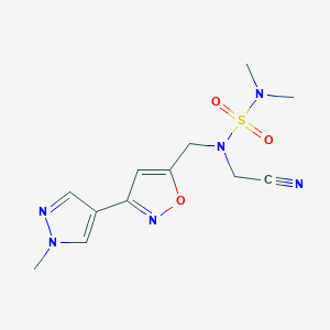 2-[Dimethylsulfamoyl-[[3-(1-methylpyrazol-4-yl)-1,2-oxazol-5-yl]methyl]amino]acetonitrile