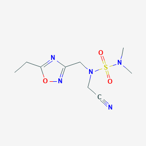 2-[Dimethylsulfamoyl-[(5-ethyl-1,2,4-oxadiazol-3-yl)methyl]amino]acetonitrile