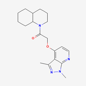 molecular formula C19H26N4O2 B6968455 1-(3,4,4a,5,6,7,8,8a-octahydro-2H-quinolin-1-yl)-2-(1,3-dimethylpyrazolo[3,4-b]pyridin-4-yl)oxyethanone 