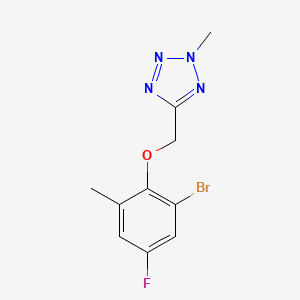 molecular formula C10H10BrFN4O B6968479 5-[(2-Bromo-4-fluoro-6-methylphenoxy)methyl]-2-methyltetrazole 