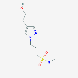 molecular formula C10H19N3O3S B6968491 3-[4-(2-hydroxyethyl)pyrazol-1-yl]-N,N-dimethylpropane-1-sulfonamide 