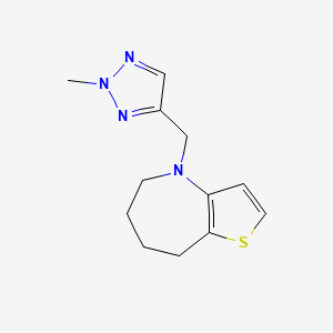 molecular formula C12H16N4S B6968512 4-[(2-Methyltriazol-4-yl)methyl]-5,6,7,8-tetrahydrothieno[3,2-b]azepine 