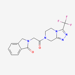 2-[2-oxo-2-[3-(trifluoromethyl)-6,8-dihydro-5H-[1,2,4]triazolo[4,3-a]pyrazin-7-yl]ethyl]-3H-isoindol-1-one