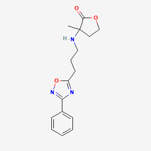 3-Methyl-3-[3-(3-phenyl-1,2,4-oxadiazol-5-yl)propylamino]oxolan-2-one