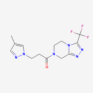 3-(4-methylpyrazol-1-yl)-1-[3-(trifluoromethyl)-6,8-dihydro-5H-[1,2,4]triazolo[4,3-a]pyrazin-7-yl]propan-1-one