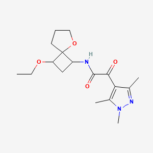 molecular formula C17H25N3O4 B6968567 N-(3-ethoxy-5-oxaspiro[3.4]octan-1-yl)-2-oxo-2-(1,3,5-trimethylpyrazol-4-yl)acetamide 