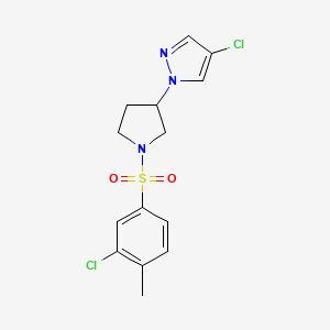 4-Chloro-1-[1-(3-chloro-4-methylphenyl)sulfonylpyrrolidin-3-yl]pyrazole