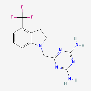 6-[[4-(Trifluoromethyl)-2,3-dihydroindol-1-yl]methyl]-1,3,5-triazine-2,4-diamine