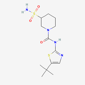 molecular formula C13H22N4O3S2 B6968607 N-(5-tert-butyl-1,3-thiazol-2-yl)-3-sulfamoylpiperidine-1-carboxamide 