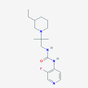 molecular formula C17H27FN4O B6968614 1-[2-(3-Ethylpiperidin-1-yl)-2-methylpropyl]-3-(3-fluoropyridin-4-yl)urea 