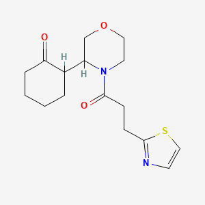 molecular formula C16H22N2O3S B6968619 2-[4-[3-(1,3-Thiazol-2-yl)propanoyl]morpholin-3-yl]cyclohexan-1-one 