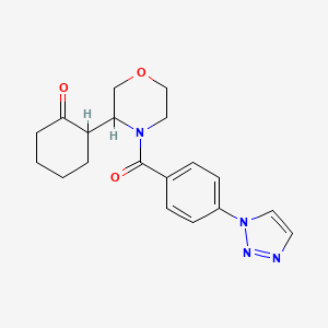 molecular formula C19H22N4O3 B6968641 2-[4-[4-(Triazol-1-yl)benzoyl]morpholin-3-yl]cyclohexan-1-one 