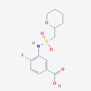 4-Fluoro-3-(oxan-2-ylmethylsulfonylamino)benzoic acid