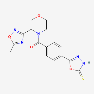 [3-(5-methyl-1,2,4-oxadiazol-3-yl)morpholin-4-yl]-[4-(2-sulfanylidene-3H-1,3,4-oxadiazol-5-yl)phenyl]methanone