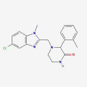 4-[(5-Chloro-1-methylbenzimidazol-2-yl)methyl]-3-(2-methylphenyl)piperazin-2-one