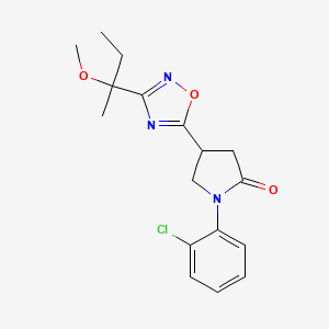 molecular formula C17H20ClN3O3 B6968689 1-(2-Chlorophenyl)-4-[3-(2-methoxybutan-2-yl)-1,2,4-oxadiazol-5-yl]pyrrolidin-2-one 