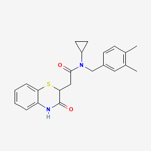 N-cyclopropyl-N-[(3,4-dimethylphenyl)methyl]-2-(3-oxo-4H-1,4-benzothiazin-2-yl)acetamide