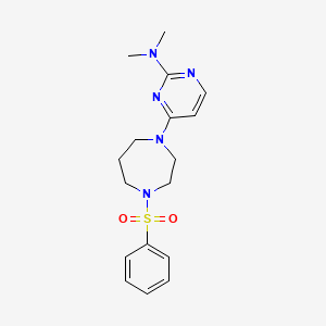 4-[4-(benzenesulfonyl)-1,4-diazepan-1-yl]-N,N-dimethylpyrimidin-2-amine