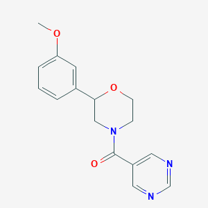 [2-(3-Methoxyphenyl)morpholin-4-yl]-pyrimidin-5-ylmethanone