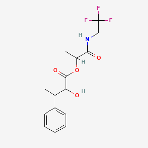 molecular formula C15H18F3NO4 B6968790 [1-Oxo-1-(2,2,2-trifluoroethylamino)propan-2-yl] 2-hydroxy-3-phenylbutanoate 