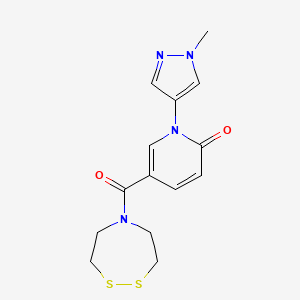 5-(1,2,5-dithiazepane-5-carbonyl)-1-(1-methyl-1H-pyrazol-4-yl)-1,2-dihydropyridin-2-one