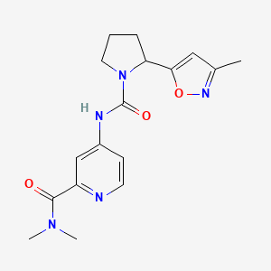 N,N-dimethyl-4-[[2-(3-methyl-1,2-oxazol-5-yl)pyrrolidine-1-carbonyl]amino]pyridine-2-carboxamide