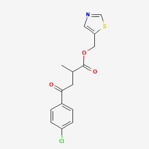 molecular formula C15H14ClNO3S B6968872 1,3-Thiazol-5-ylmethyl 4-(4-chlorophenyl)-2-methyl-4-oxobutanoate 