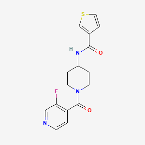 molecular formula C16H16FN3O2S B6968891 N-[1-(3-fluoropyridine-4-carbonyl)piperidin-4-yl]thiophene-3-carboxamide 