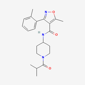 5-methyl-3-(2-methylphenyl)-N-[1-(2-methylpropanoyl)piperidin-4-yl]-1,2-oxazole-4-carboxamide