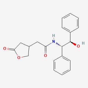 molecular formula C20H21NO4 B6968962 N-[(1S,2R)-2-hydroxy-1,2-diphenylethyl]-2-(5-oxooxolan-3-yl)acetamide 