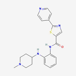 molecular formula C21H23N5OS B6968977 N-[2-[(1-methylpiperidin-4-yl)amino]phenyl]-2-pyridin-4-yl-1,3-thiazole-5-carboxamide 