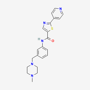 N-[3-[(4-methylpiperazin-1-yl)methyl]phenyl]-2-pyridin-4-yl-1,3-thiazole-5-carboxamide