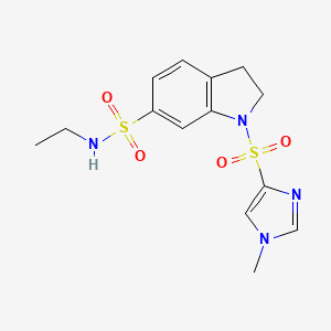 N-ethyl-1-(1-methylimidazol-4-yl)sulfonyl-2,3-dihydroindole-6-sulfonamide