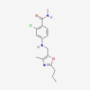 molecular formula C16H20ClN3O2 B6969020 2-chloro-N-methyl-4-[(4-methyl-2-propyl-1,3-oxazol-5-yl)methylamino]benzamide 