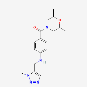 molecular formula C17H23N5O2 B6969031 (2,6-Dimethylmorpholin-4-yl)-[4-[(3-methyltriazol-4-yl)methylamino]phenyl]methanone 