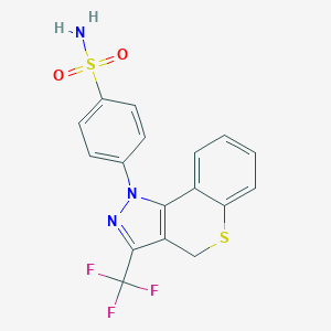 molecular formula C17H12F3N3O2S2 B069691 4-(3-Trifluoromethyl-4H-thiochromeno[4,3-c]pyrazol-1-yl)-benzenesulfonamide CAS No. 178975-20-7