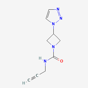 molecular formula C9H11N5O B6969119 N-prop-2-ynyl-3-(triazol-1-yl)azetidine-1-carboxamide 