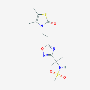 N-[2-[5-[2-(4,5-dimethyl-2-oxo-1,3-thiazol-3-yl)ethyl]-1,2,4-oxadiazol-3-yl]propan-2-yl]methanesulfonamide